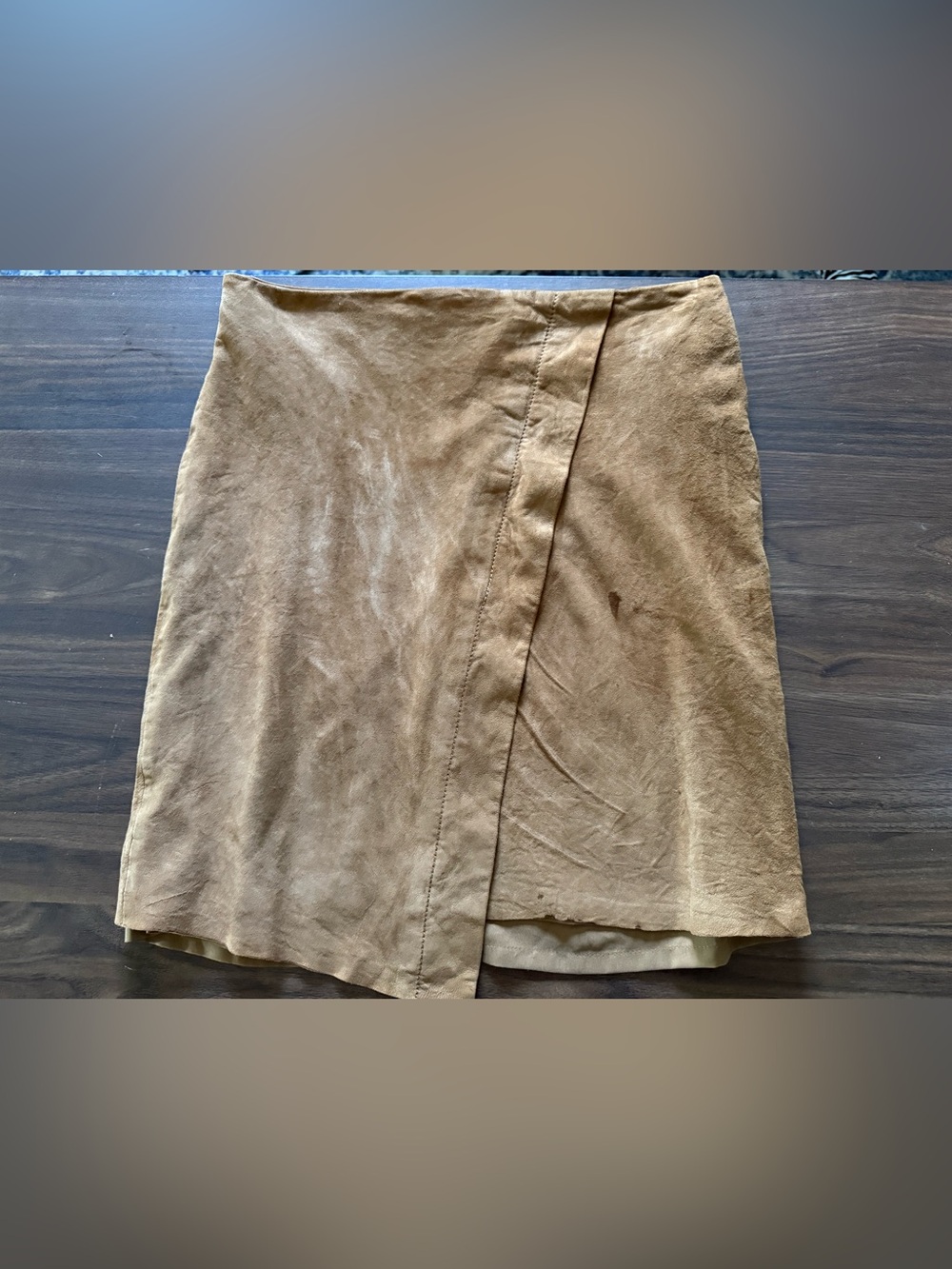 Chelsea28 Tan Suede Wrap A-Line Skirt